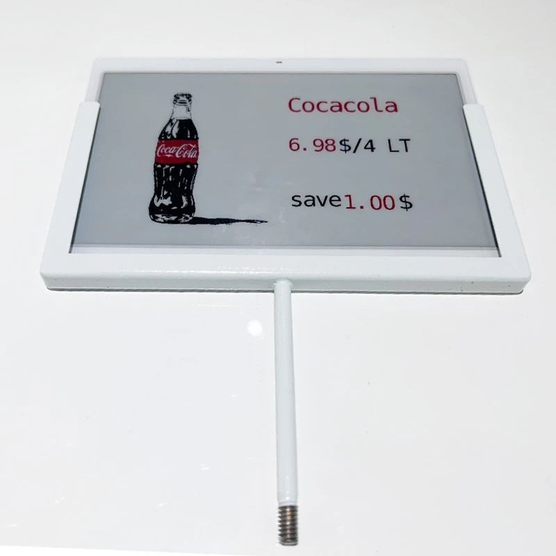 7.3 inch Electronic Price Tag Metal Screw Mount Coca-cola Style