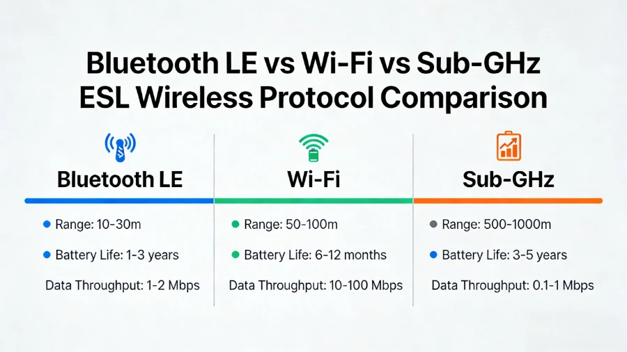 Bluetooth vs Wi{{0}Fi vs Sub{{1}GHz Electronic shelf label